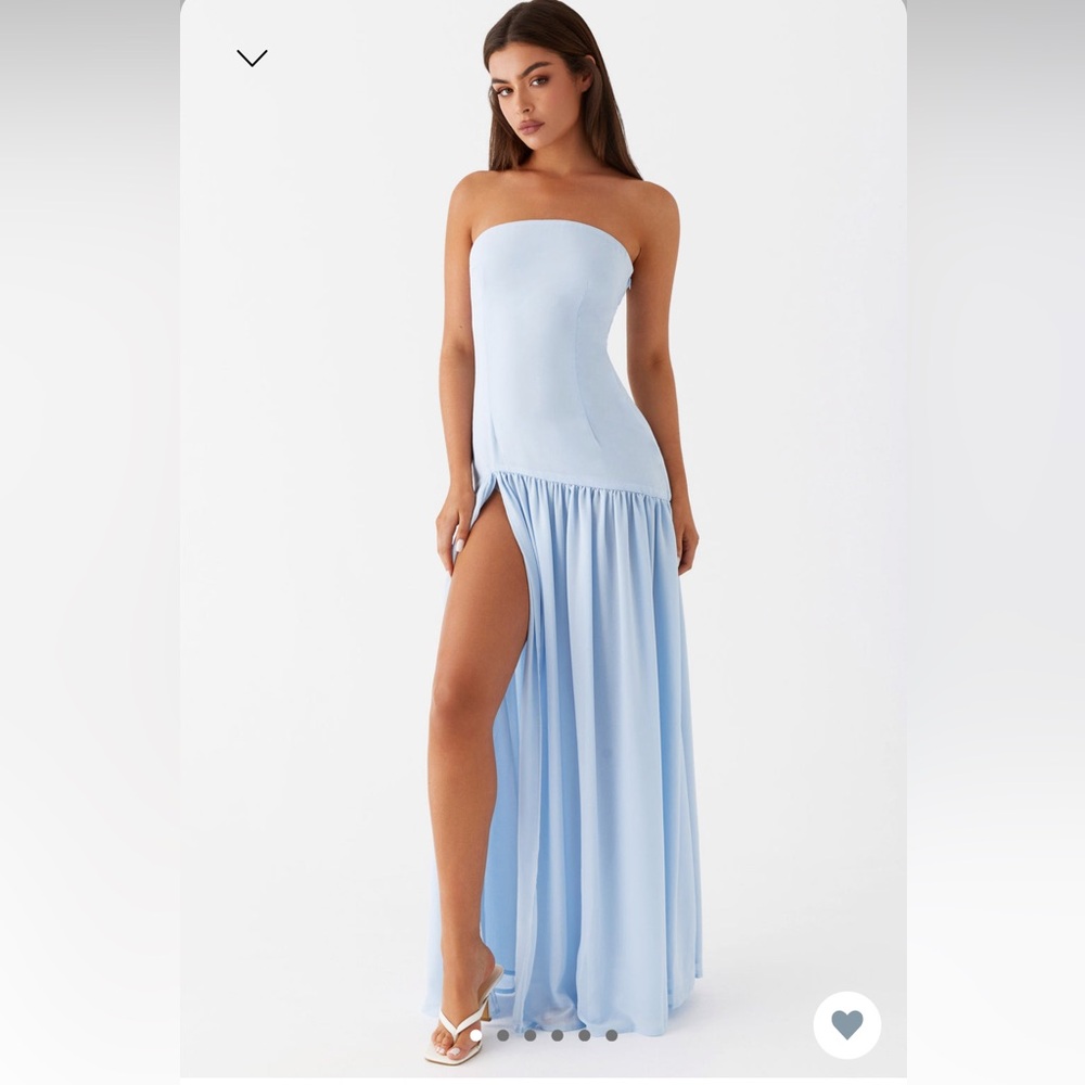 Eden Strapless Maxi Dress- Blue